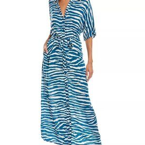 NWOT Vince Camuto Swim - Zebra belted maxi cover-up size M